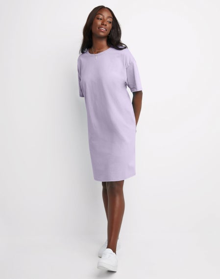 white christmas dresses Women's 100% Organic Cotton T-Shirt Dress XL / Eggplant main image 1