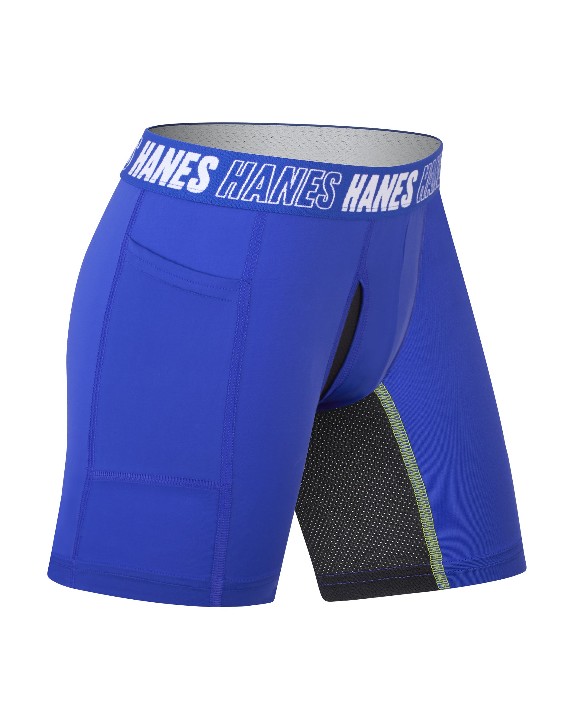 Hanes Moves Boys' Anti-Chafe Long Leg Boxer Brief Underwear, Black