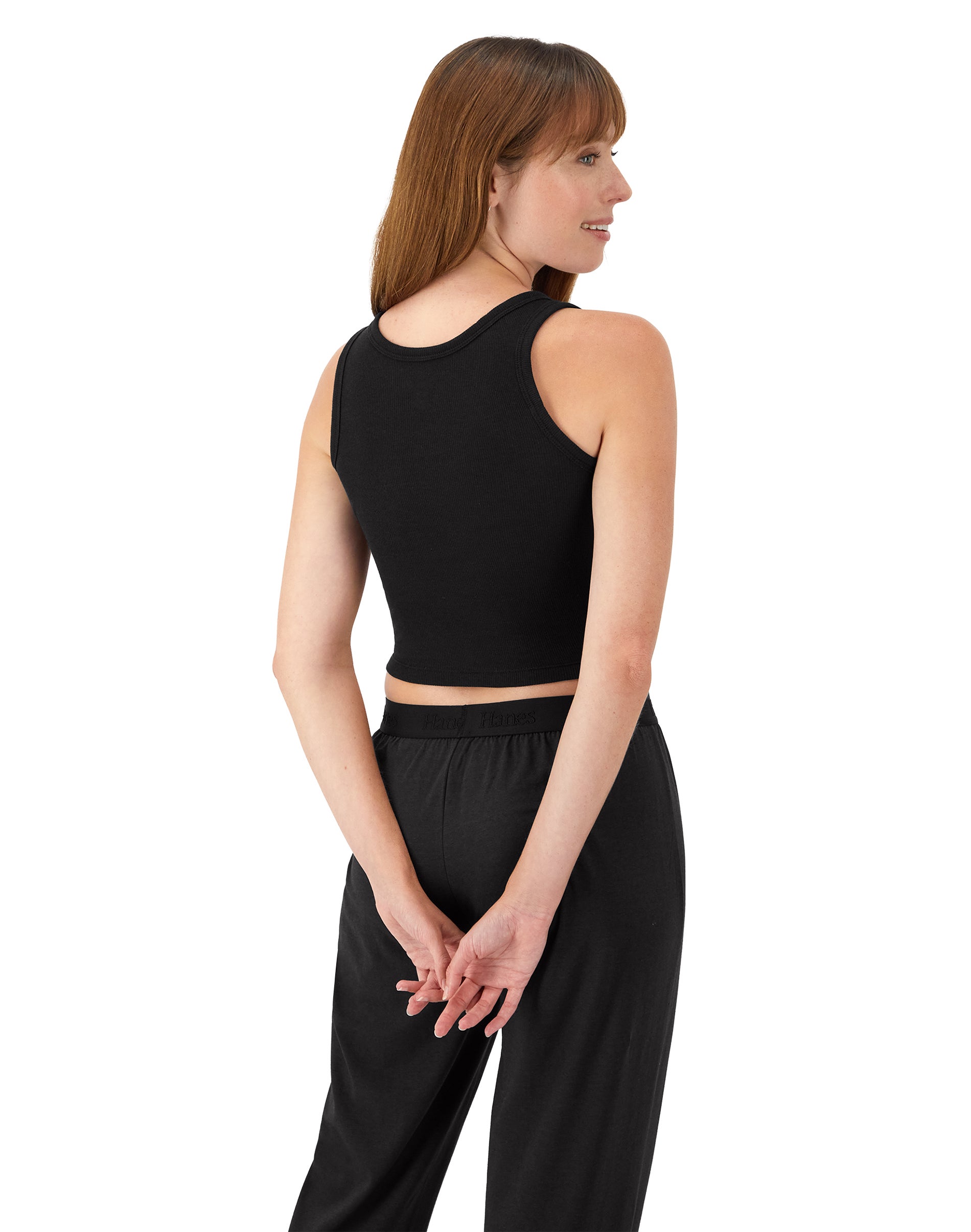 Hanes Comfywear Women's Loungewear Set, 2-Piece SuperSoft Rib Crop