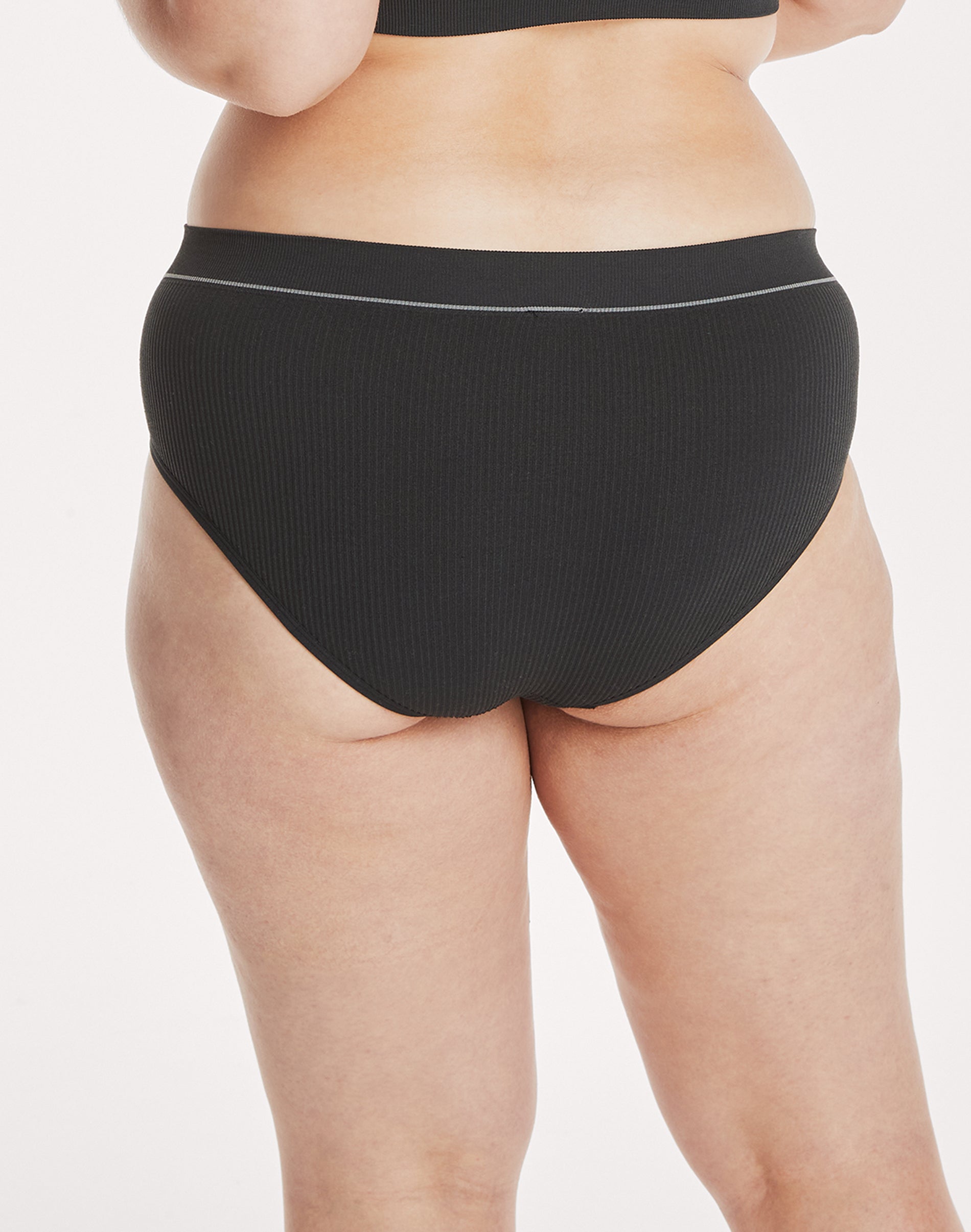 Hanes Originals Women's Seamless Rib Hi-Leg Bikini Underwear