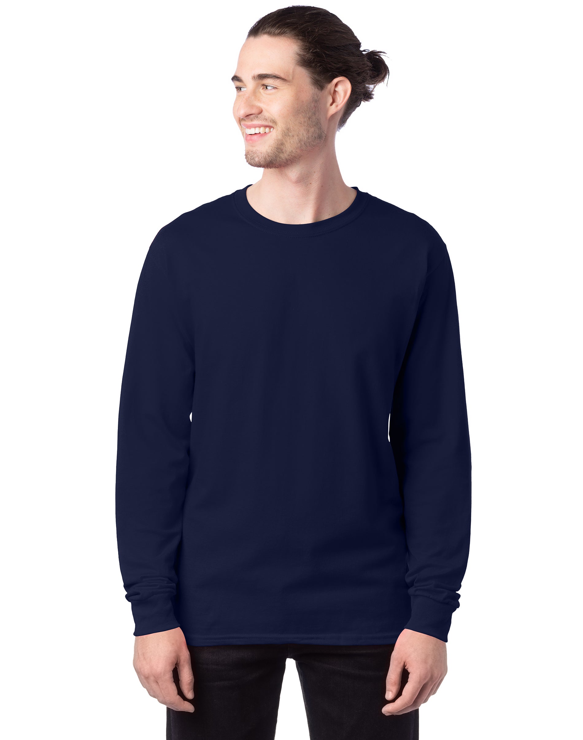 Hanes Essentials Men's Cotton Long Sleeve T-Shirt, Value 4-Pack
