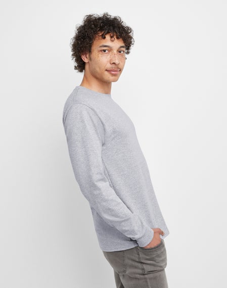 mens long sleeve dress t shirts Men's Premium Slub Crew Tee Long Sleeve