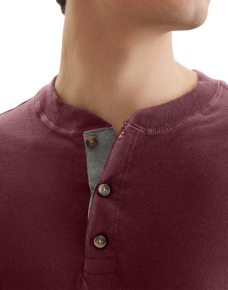 Goodfellow & Co Men's Long Sleeve Textured Henley T-Shirt - (size M