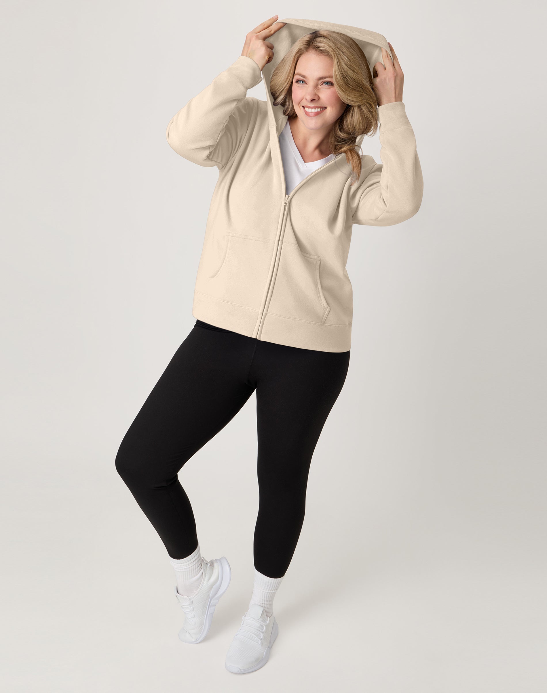 Hanes Just My Size EcoSmart Women's Full-Zip Fleece Hoodie (Plus Size)