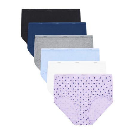 Hanes Women's No Ride Up Cotton Hi-Cut Briefs 8-Pack - Soft, Tag-Free, Full Coverage Underwear