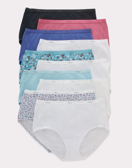 Fruit Of The Loom Slip Donna In Cotone, Confezione Da 3, Vita Morbida, Copertura Totale, Bianco, Large
