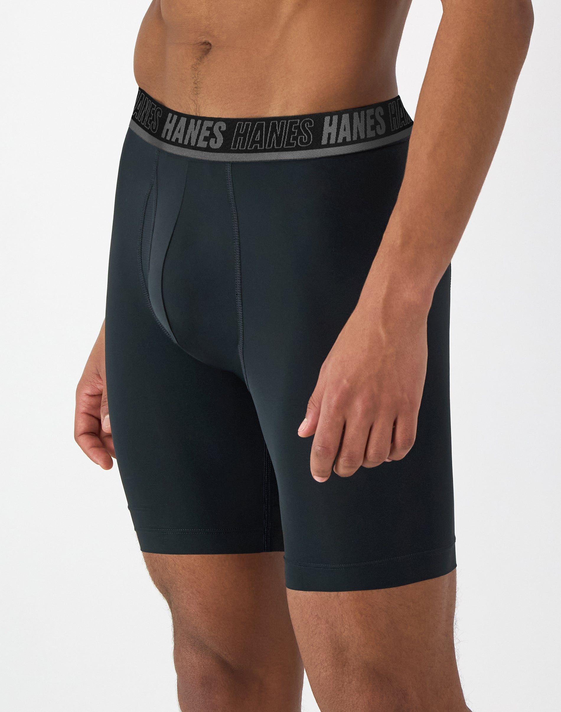 Hanes Men's Boxer Brief Long Leg Sport X-Temp - Tagless FreshIQ - 4-Pack (L To 2XL)